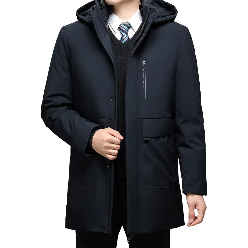 Hommes vestes à capuche vêtements d'extérieur décontractés Parkas longs hommes nouveau automne hiver chaud imperméable Parkas veste manteau 2 pièces Parkas d'hiver