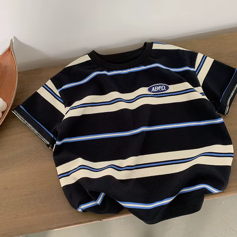 T-shirts rayés pour enfants pour garçons filles de 2 à 10 ans