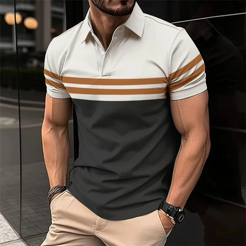 Polo à rayures colorées pour hommes