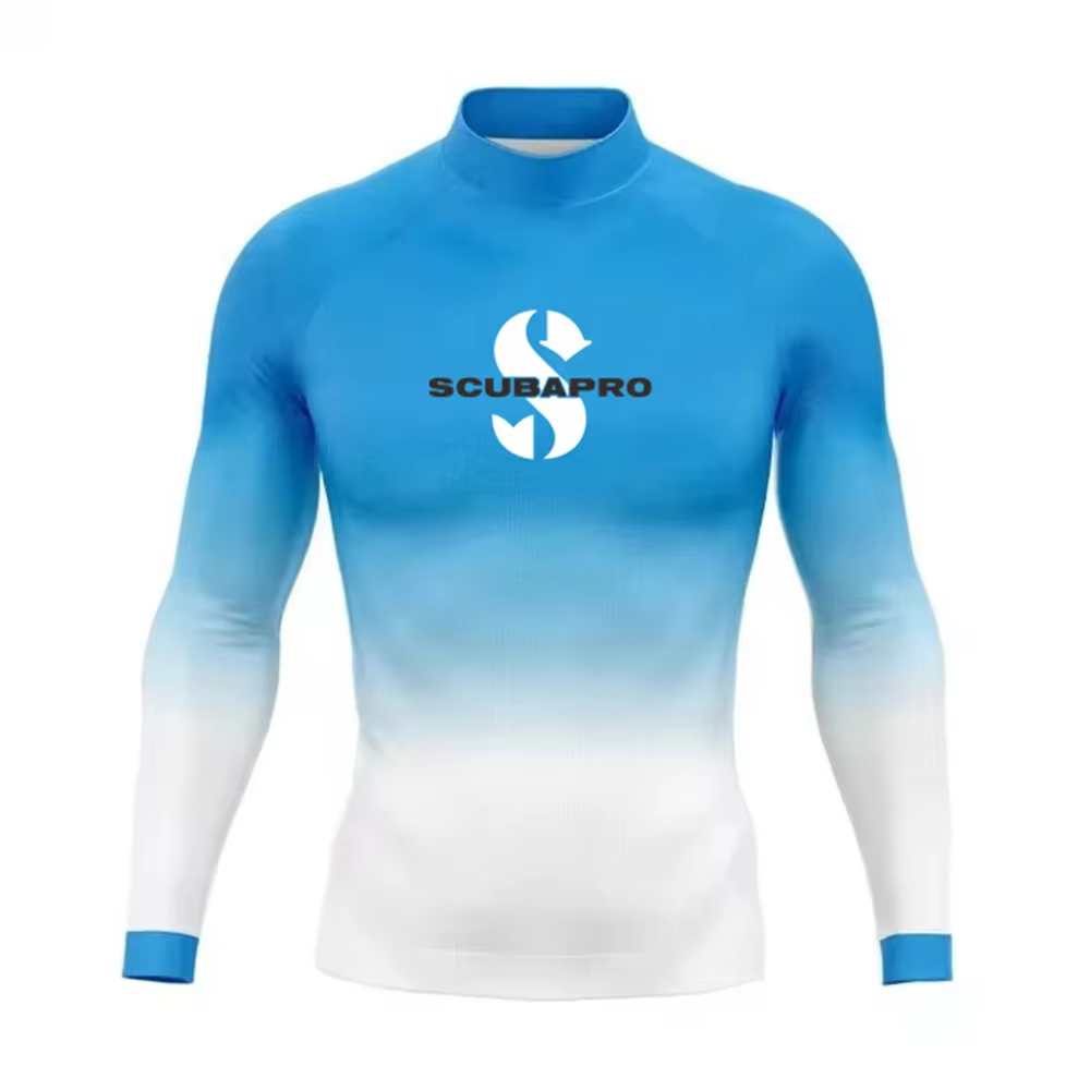 Été hommes éruption garde à manches longues Surf natation T-shirt plage Protection UV maillots de bain Lycra Surf plongée maillot de bain Rashguard chemise