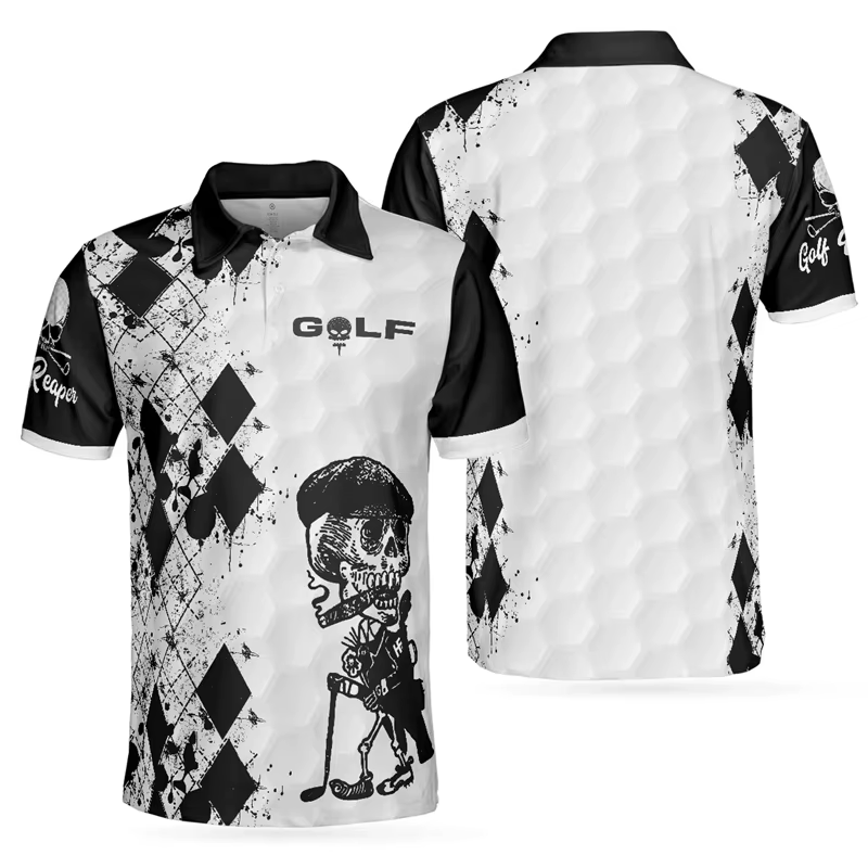 Polo de golf 3D Harajuku pour hommes