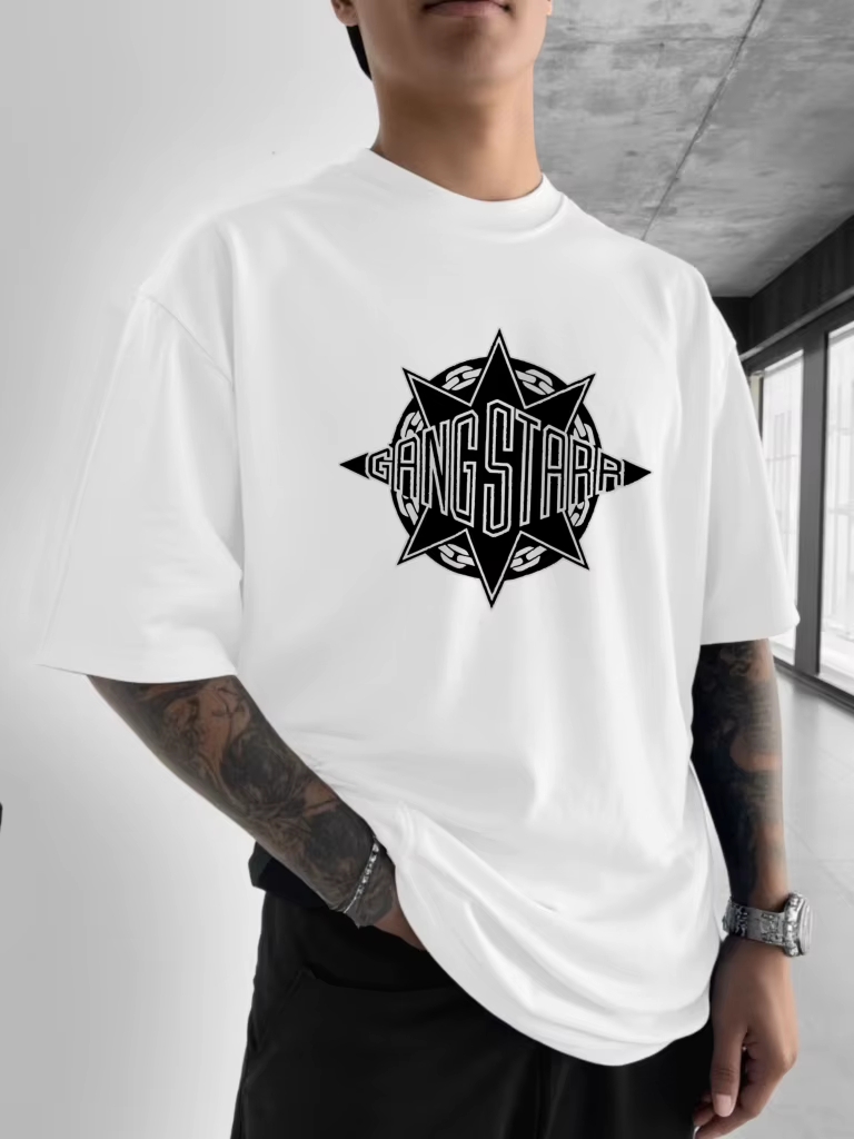 Gang Starr Logo imprimé T-Shirt mode Street Style étoile motif Design {hommes