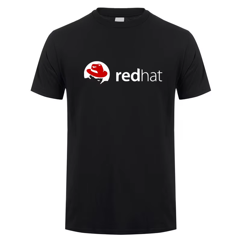 Red Hat Linux T-shirt d'été Hommes Cool Coton à manches courtes Red Hat Économie Unisexe Cadeau Y-Tee LH-321