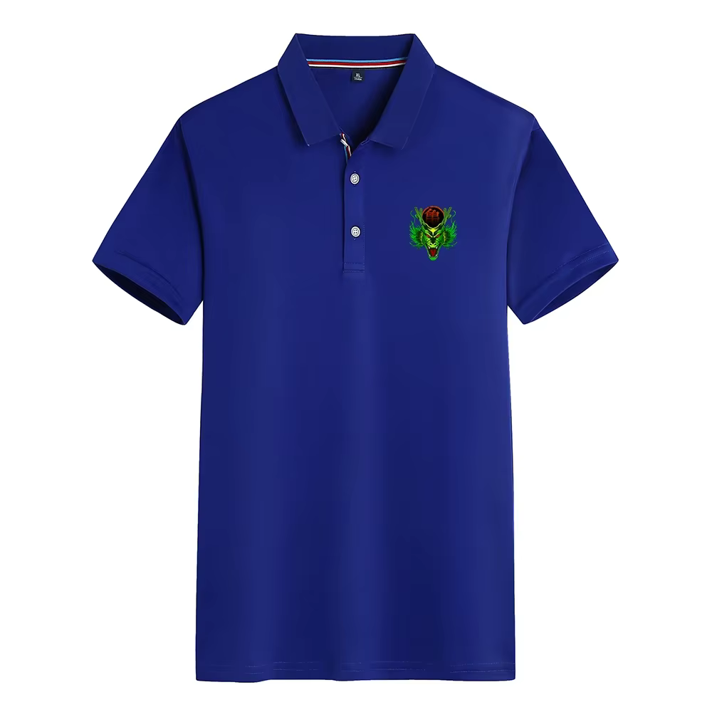 Polo décontracté confortable pour homme avec logo imprimé motif animal