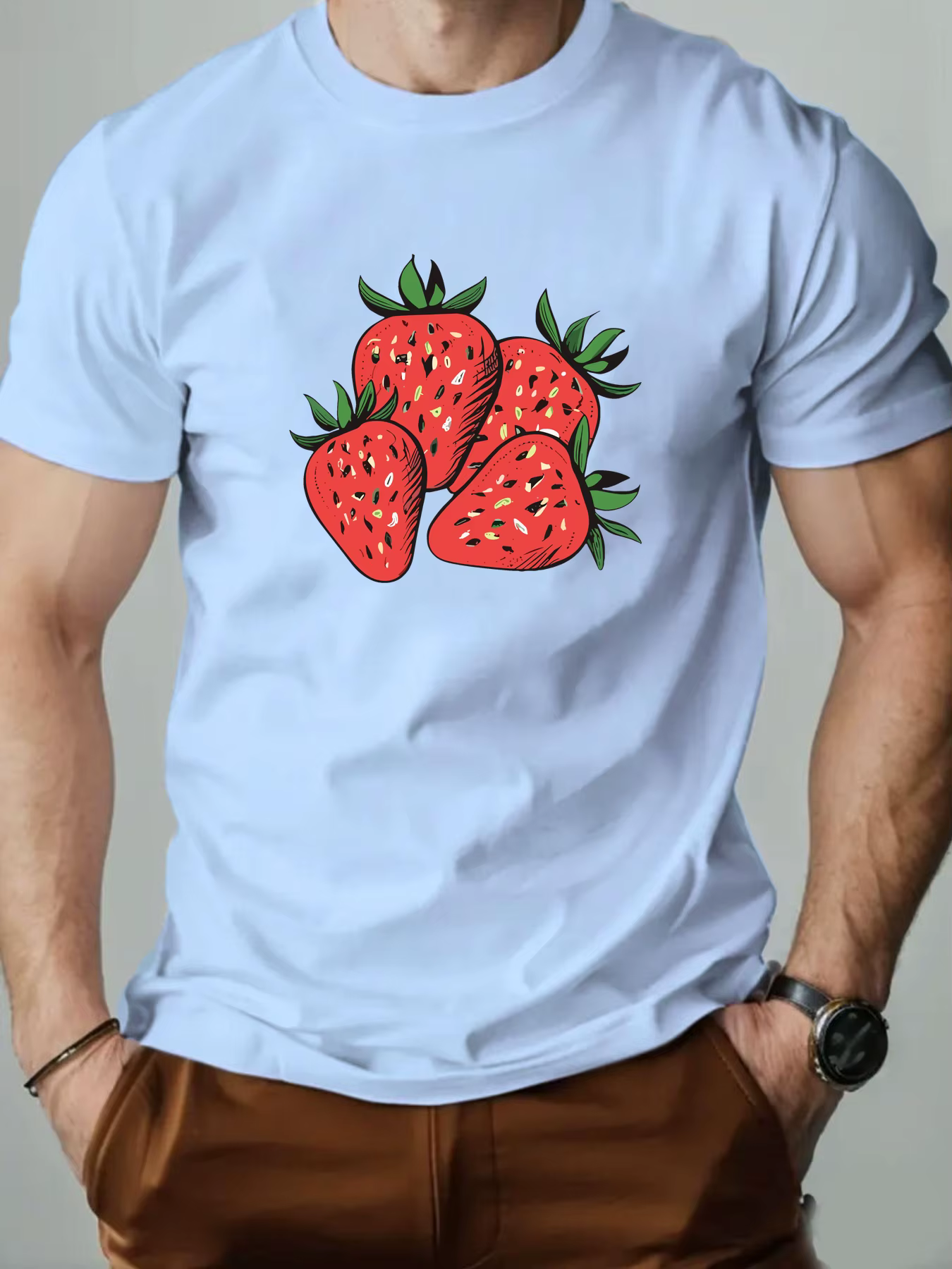 T-shirt col rond pour hommes