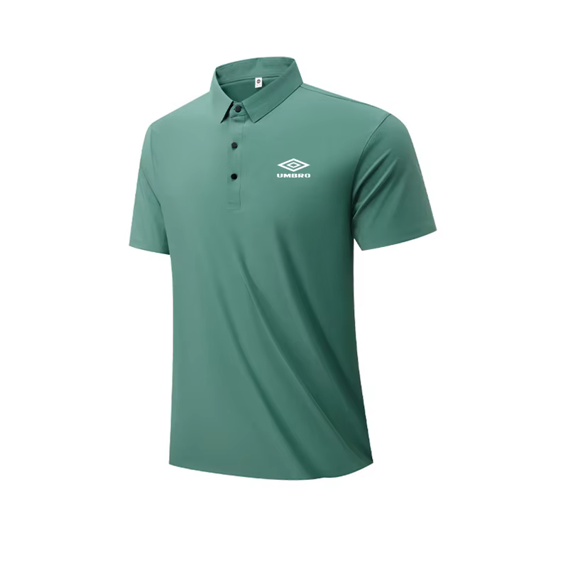 Polo UMBRO pour homme, été, sans couture, en soie glacée, séchage rapide, manches courtes, col classique, t-shirt décontracté pour le fitness et respirant