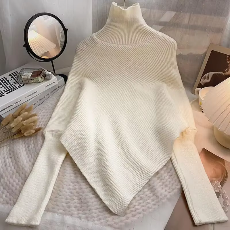 Pull Poncho en tricot asymétrique pour femmes
