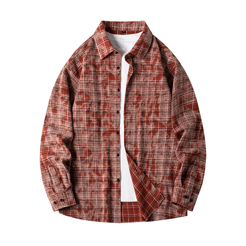 Chemise à col à revers rétro pour hommes