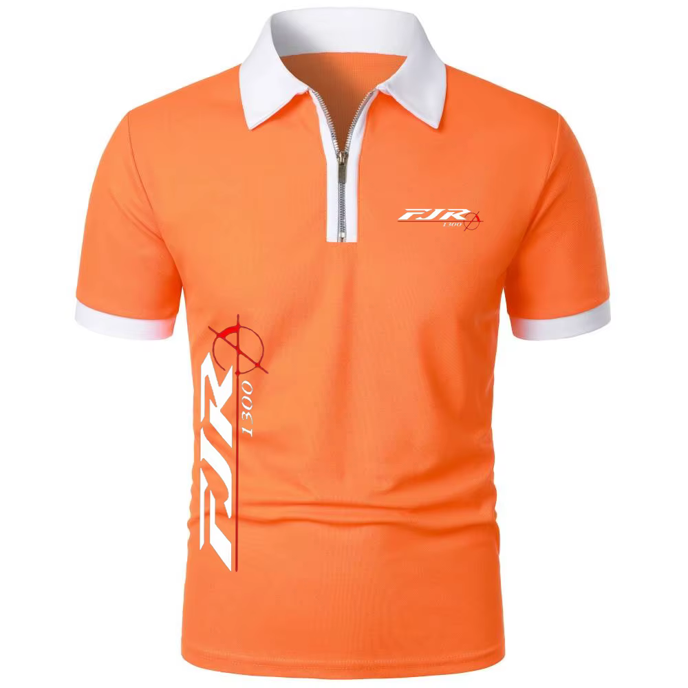 Polos FJR 1300 moto fermeture éclair revers hauts t-shirt Simple confortable léger à manches courtes