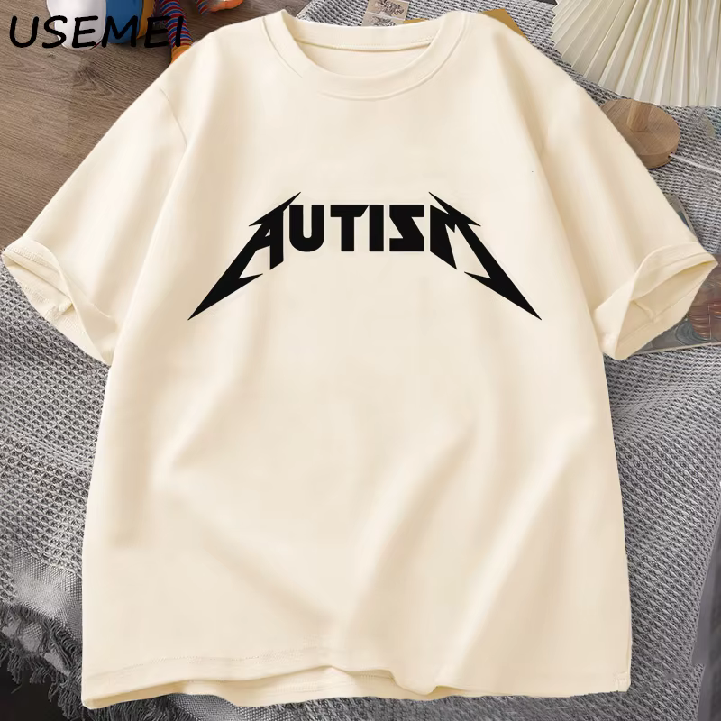 Mm tism-T-shirt humoristique en coton unisexe pour homme et femme