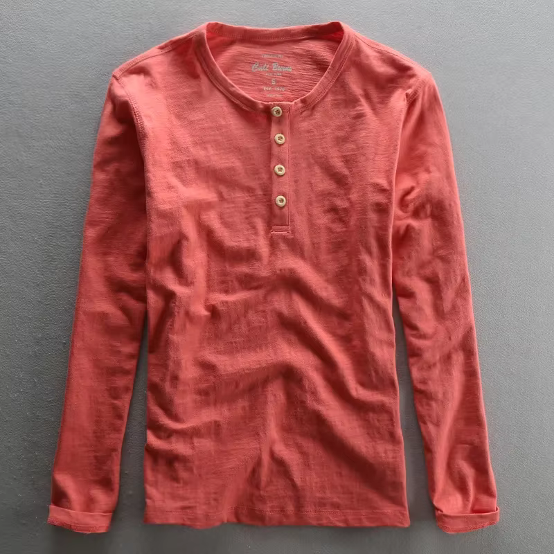 T-shirt à manches longues en pur coton pour hommes