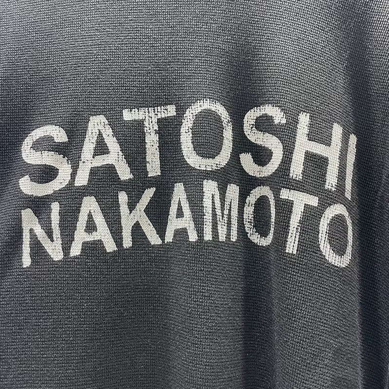T-shirt à manches longues avec logo classique Satoshi Nakamoto pour hommes et femmes