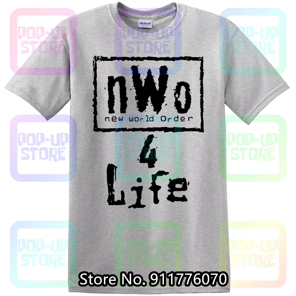 NWO-Grand T-shirt Noir pour Homme, New World Order 4 Life, Bin F