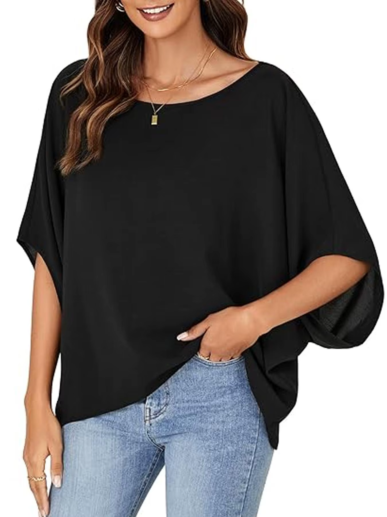 Chemise à manches chauve-souris pour femme