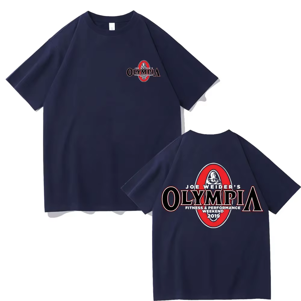 T-shirt à col rond avec motif inspiré de Fitness - Olympia