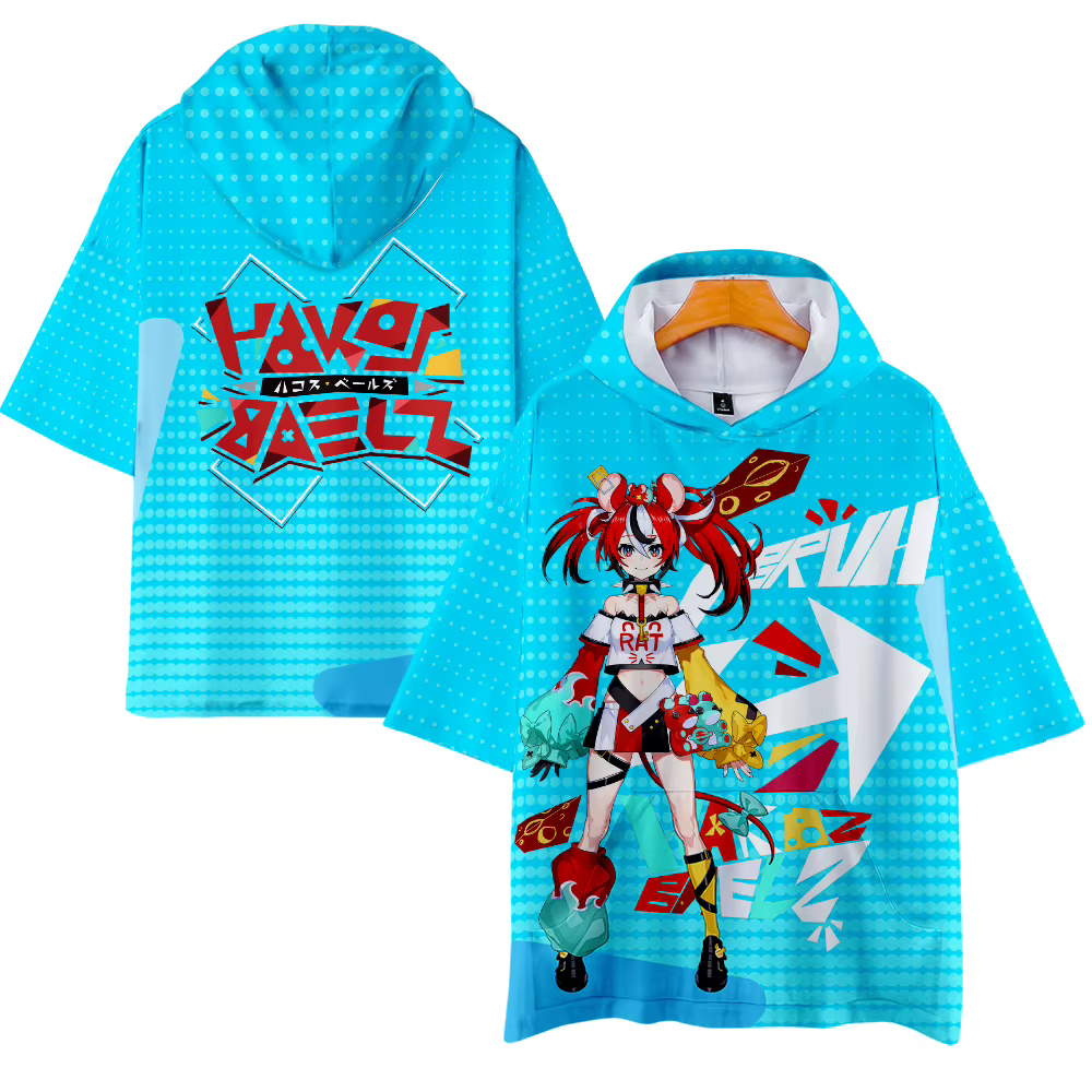 VTuber-T-shirt à capuche Hakos Baelz pour hommes et femmes