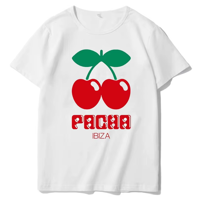 Pacha Ibiza House Cool Dance Space Privilege White Island T-shirts graphiques en coton Nouveaux