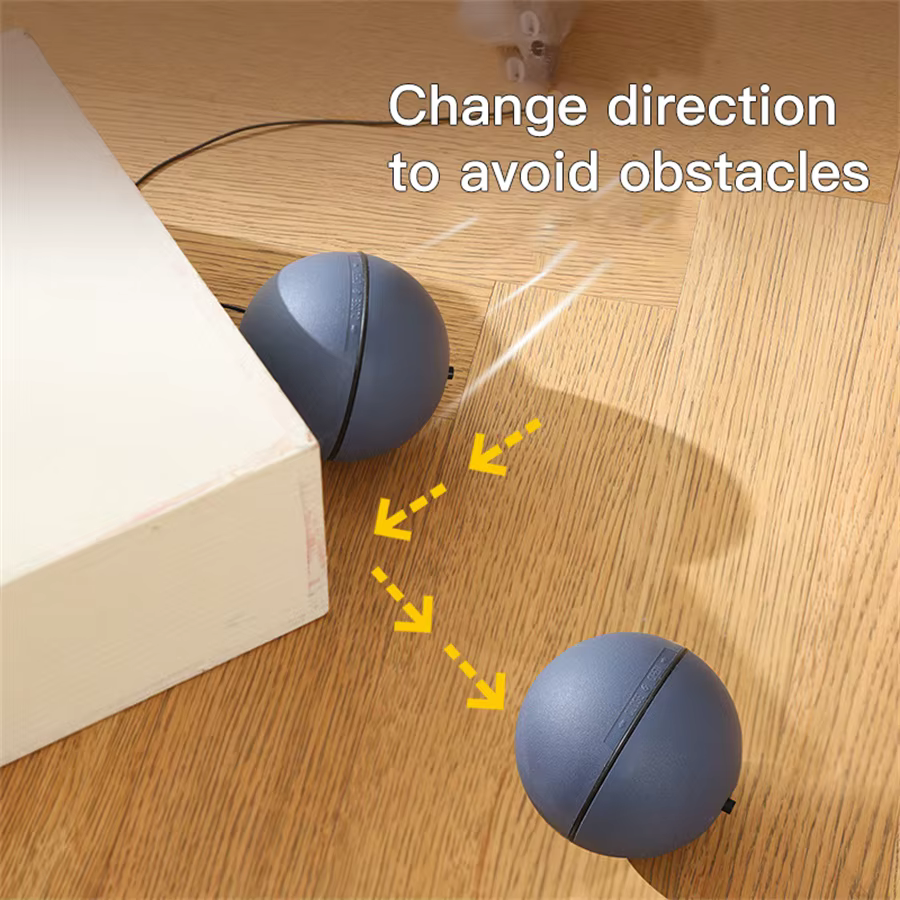 Balle jouet interactive pour chat «à piles » avec souris de suivi - Teaser roulant automatique pour toutes les races, alimenté par batterie (Batt