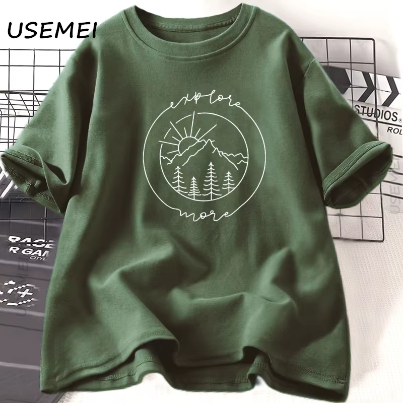 Explorez plus T-Shirt pour femmes décontracté Camping à manches courtes