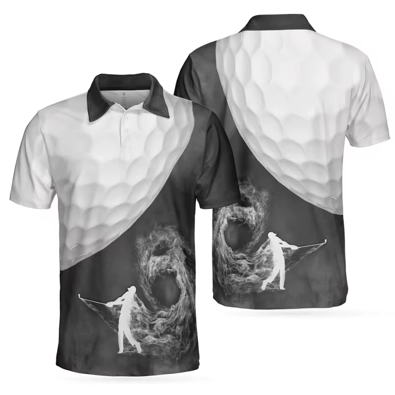 Polo de golf 3D Harajuku pour hommes