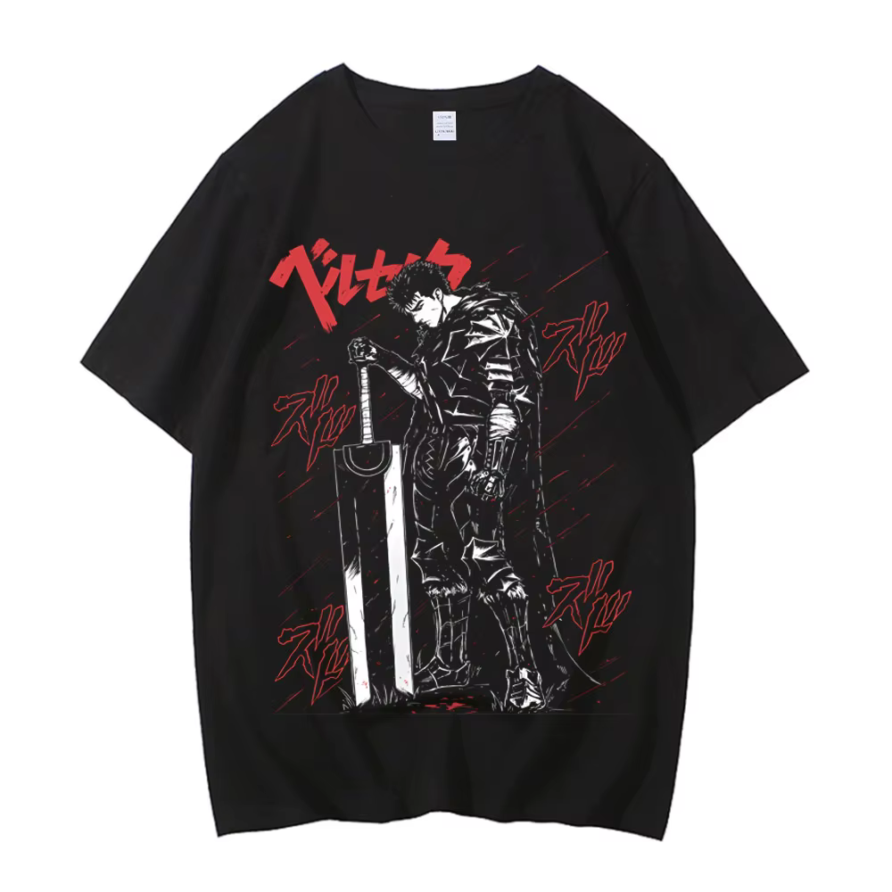 Anime Berserk T-shirt D'été Hommes Femmes Haute Qualité Coton Manches Courtes