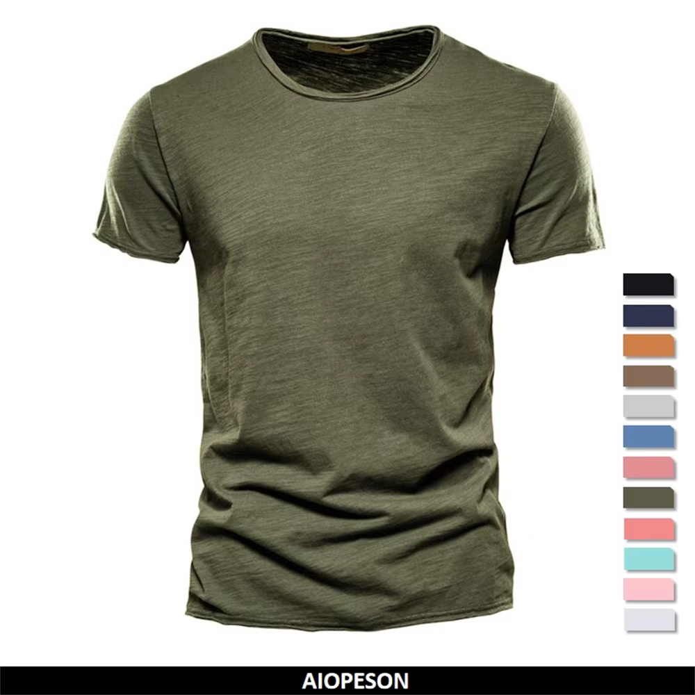 100% coton hommes T-shirt décontracté doux Fitness été mince T-shirts