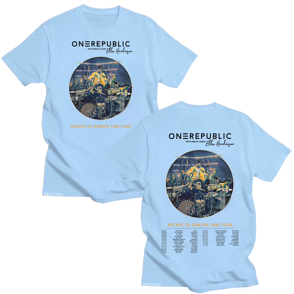 Escape To Europe 2025 Tour T-shirt OneRepublic Fans Cadeau Parfait