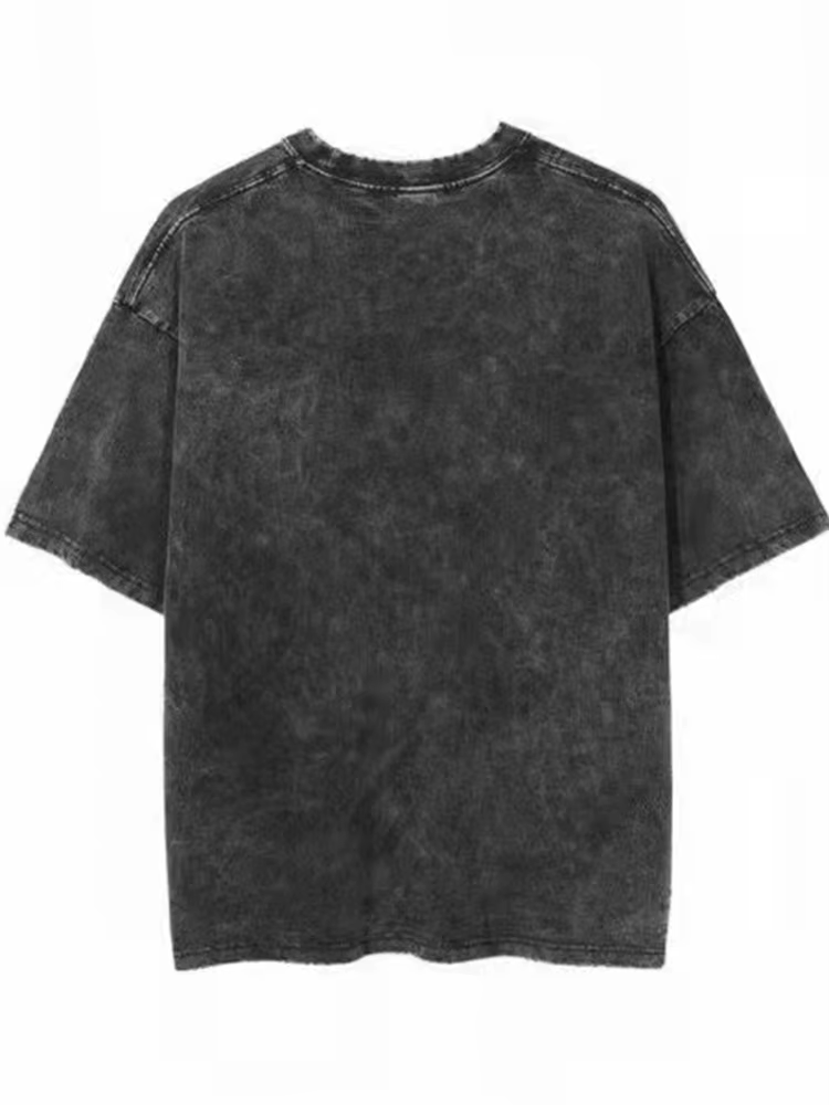 T-shirts vintage délavés 2026 – Style streetwear hip-hop rétro punk pour femme – T-shirt décontracté Harajuku en coton à manches courtes avec effet délavé à l'acide