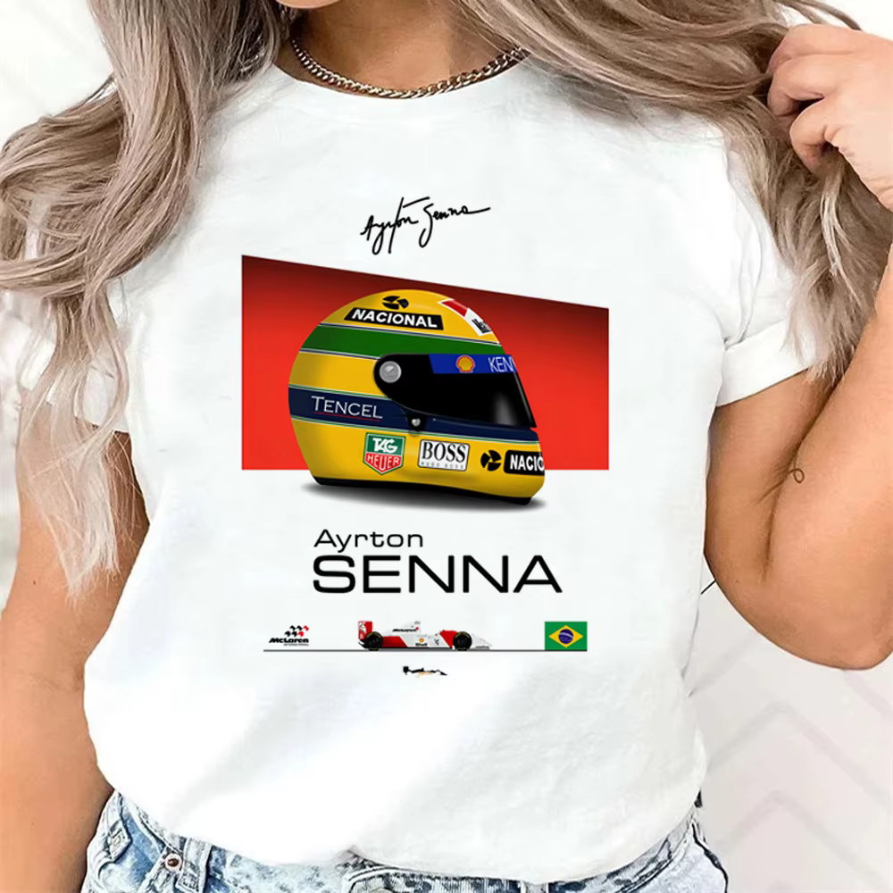 Ayrton Senna t-shirt femmes harajuku numérique