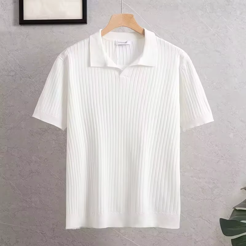 Nouveau Polo Homme d'Été à Manches Courtes en Tricot