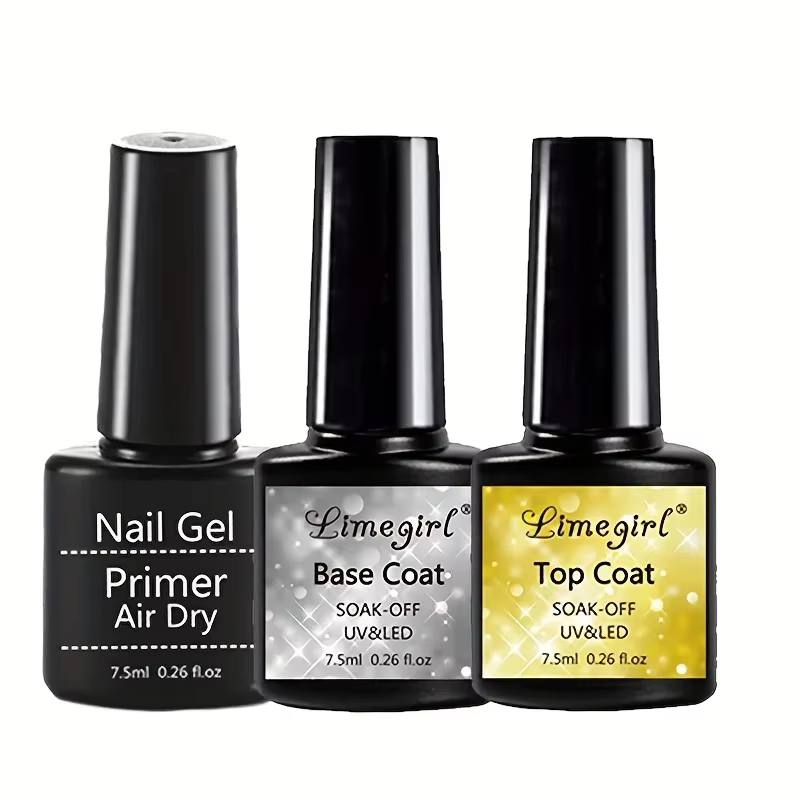Ensemble de 2/3 pièces couche de Base et couche de Base UV/LED couche transparente semi-permanente vernis à ongles Gel, Kit d'art des ongles pour tout le monde
