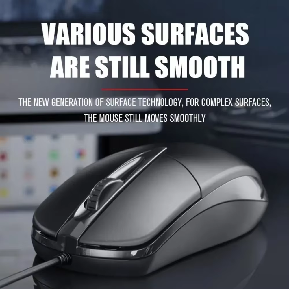 1.2M USB souris filaire optique ordinateur portable bureau à domicile souris anti-dérapant rouleau 3D 1200DPI jeu Mause accessoires informatiques pour PC de bureau