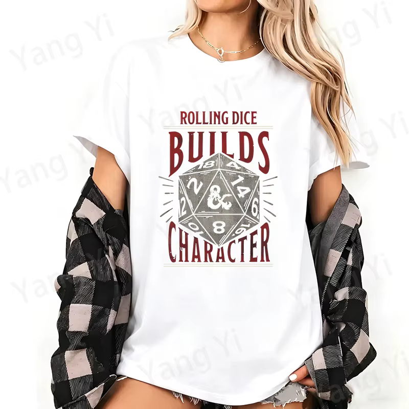 T-shirt unisexe en coton imprimé DM pour jeux de rôle sur table