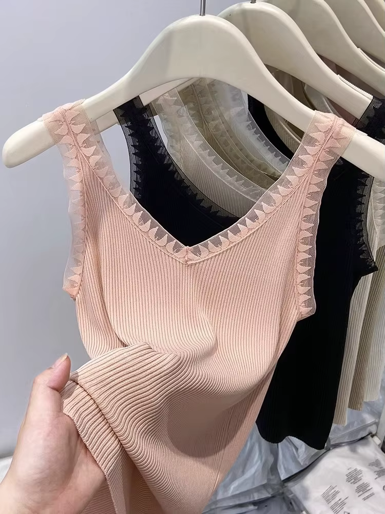 Maillot de corps tricoté fin pour femmes