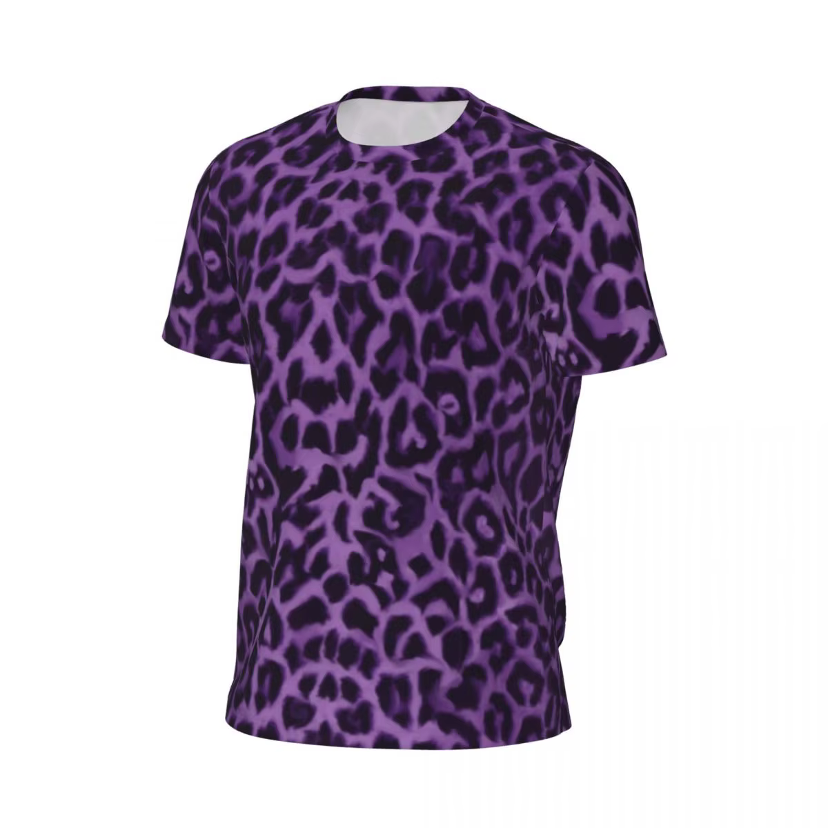 T-Shirt imprimé Animal, motif léopard violet, vêtements de sport Hippie, manches courtes, séchage rapide, vêtements d'été de grande taille