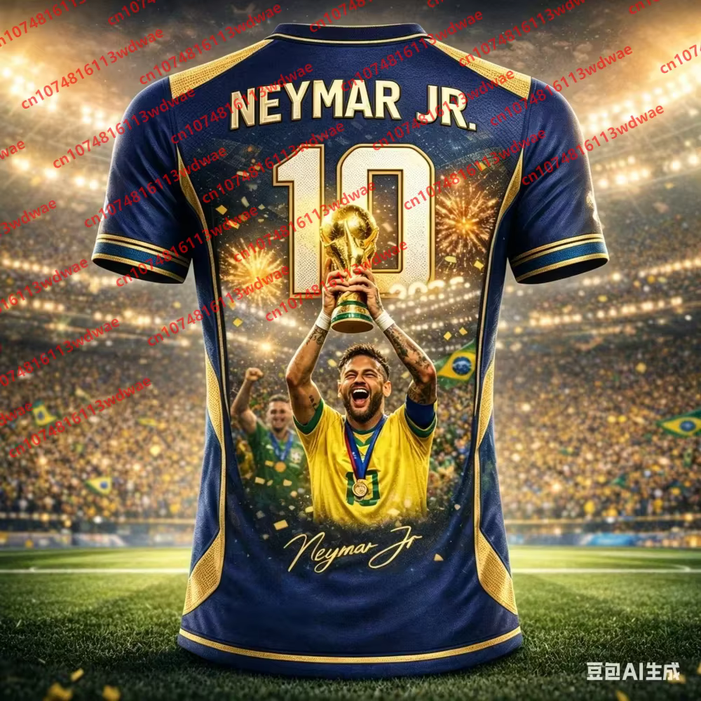 T-shirt de football Neymar respirant et à séchage rapide