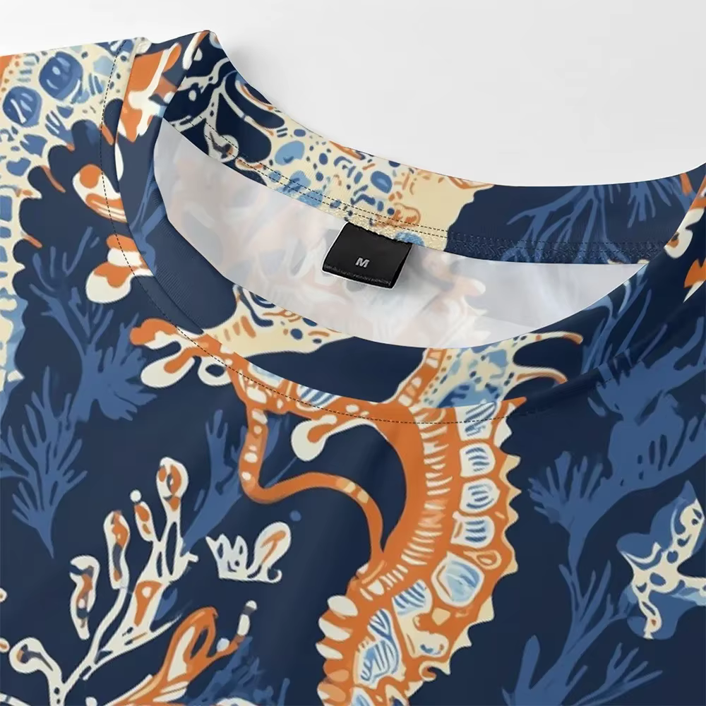 Hippocampe océan vie imprimé débardeur hommes gilet coloré algues poisson graphique sans manches chemise décontractée été en plein air Fitness
