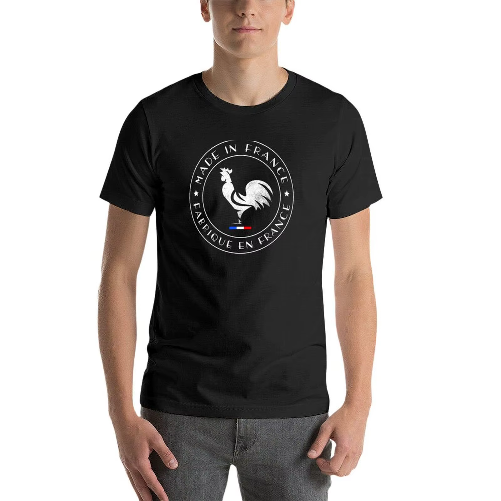 T-shirt Coq Gaufré Deux Étoiles pour Homme