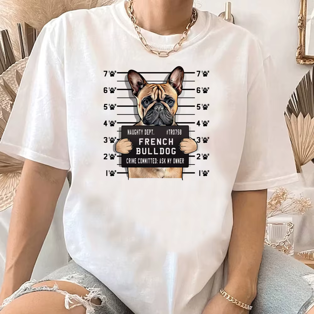 Bouledogue français t-shirt femme Y2k Grunge femmes Vintage psychédélique