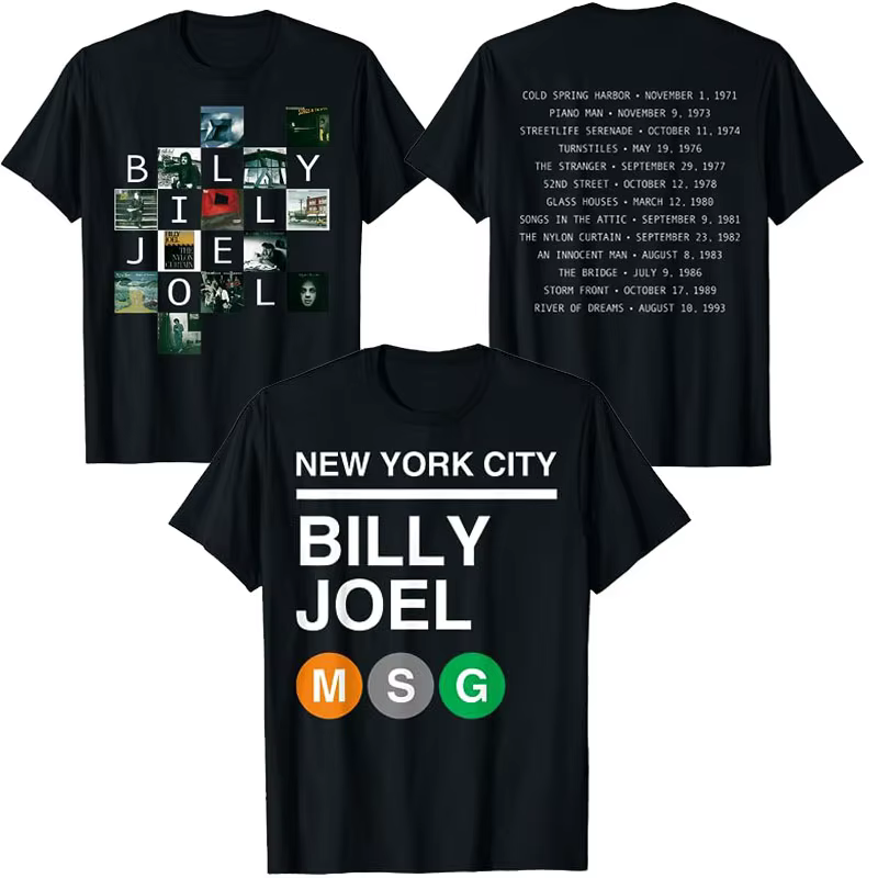Billy Joel - MSG Subway T-Shirt Albums ensemble liste