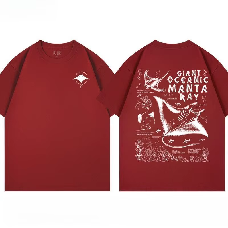 2026 nouveau Manta Ray diable poisson Aquarium populaire Science biologie hommes et femmes à manches courtes T-Shirts grande taille col rond hauts