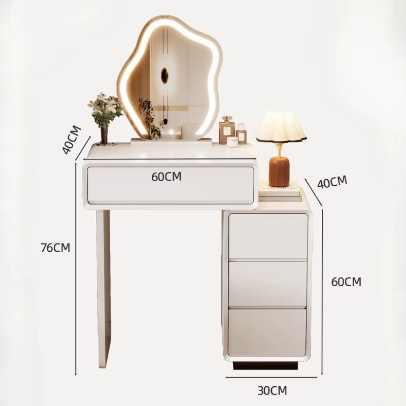 Chambre à coucher femmes coiffeuse luxe bois rangement miroir coiffure