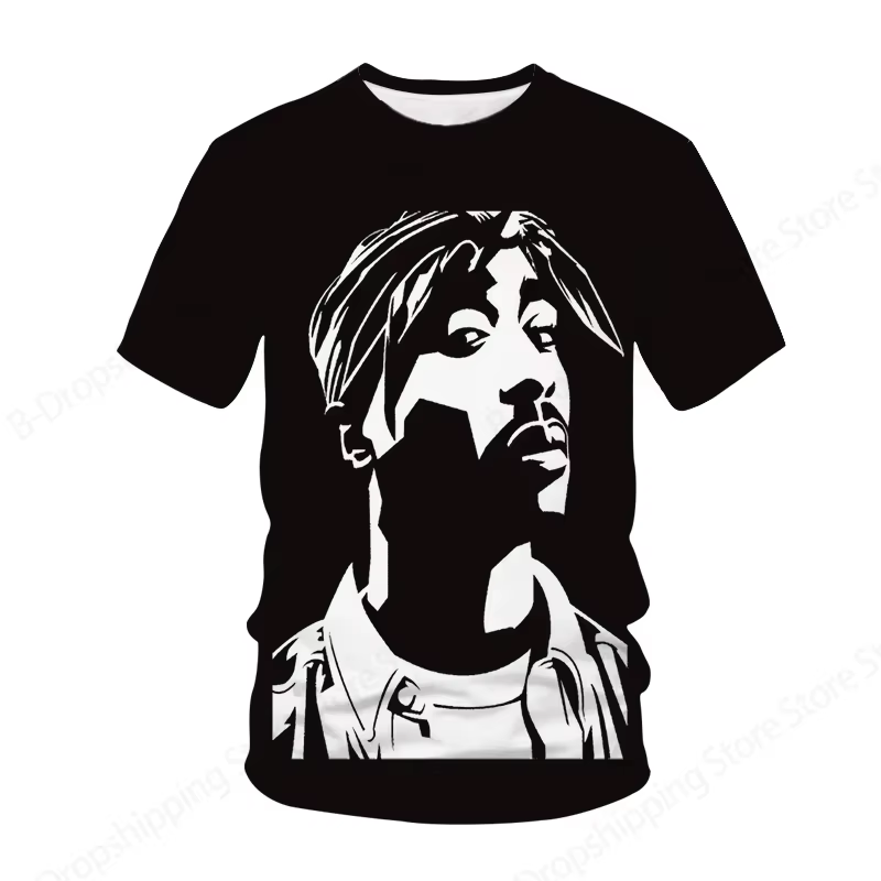 Nouveaux hommes femmes rappeur Tupac T-shirt 3d 2pac impression