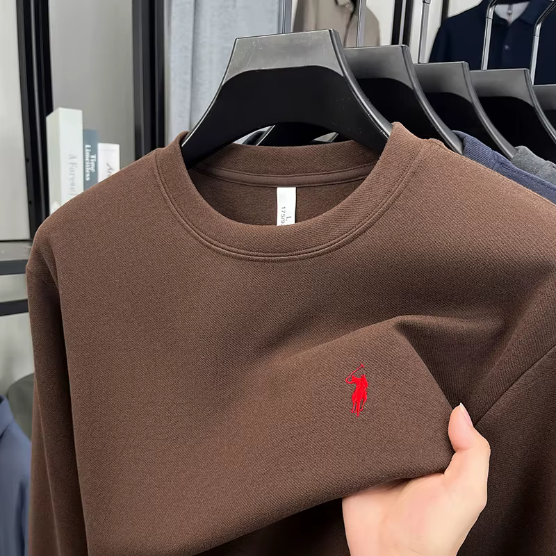 T-shirt à manches longues à col rond élégant et luxueux