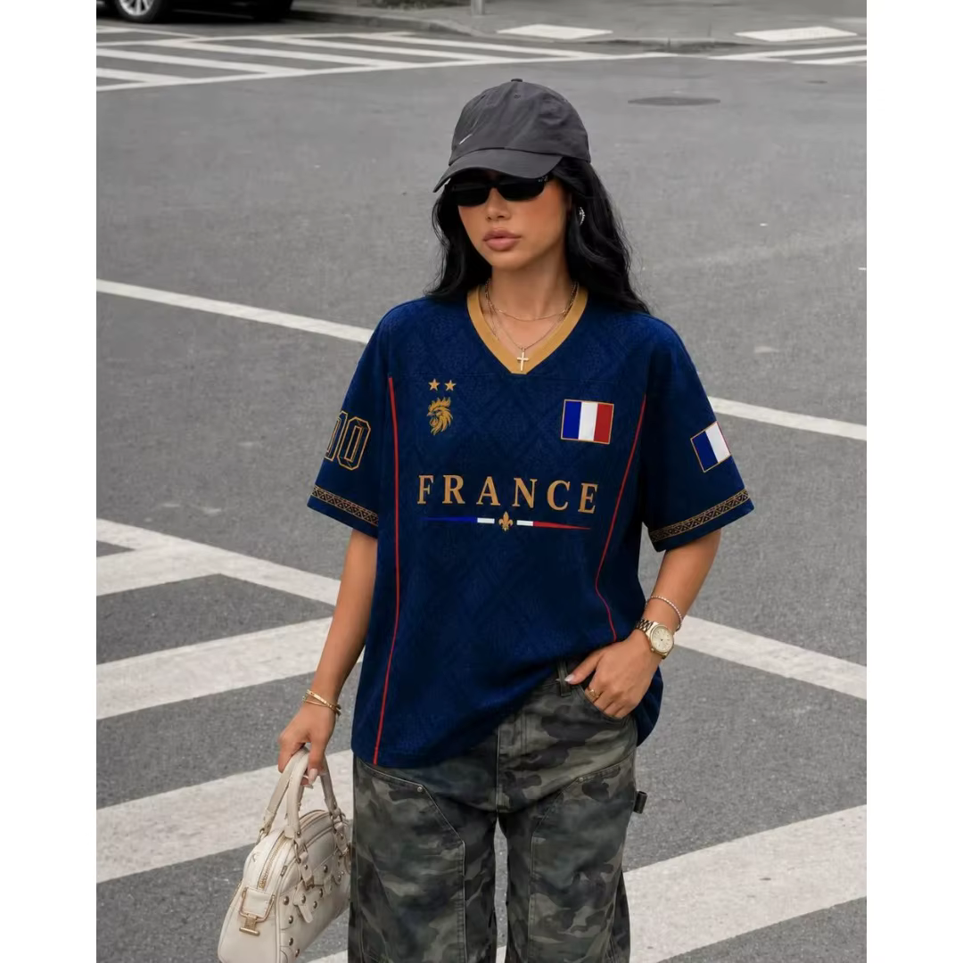 Maillot de Foot France 2026 – Maillot de Supporter Équipe Nationale Française – T-shirt Sportif d'Été pour Homme, Vêtements Enfant, Tee-shirt Y2K Femme 