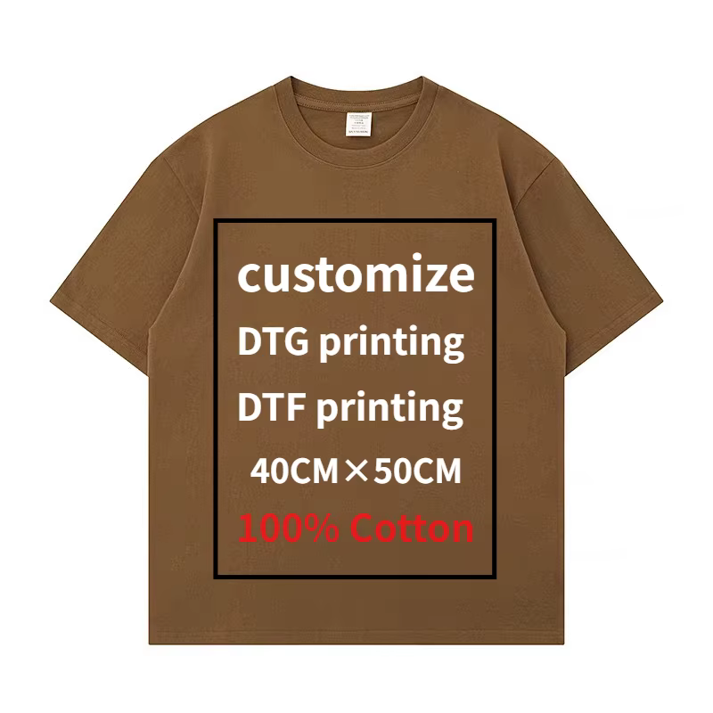 T-shirt personnalisé DTG imprimant votre conception 300GSM coton lourd surdimensionné hommes T-shirts bricolage
