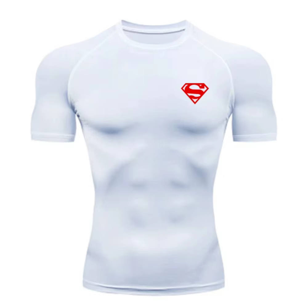 T-shirt de compression homme 2026 à manches courtes – Maillot de sport fitness