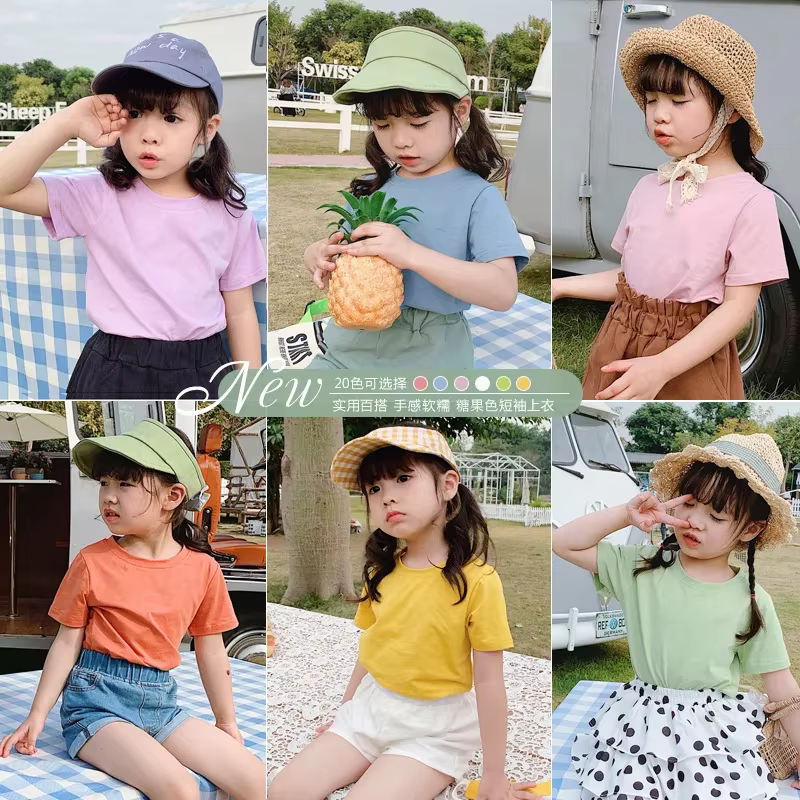 T-shirt d'été en coton pour garçons et filles