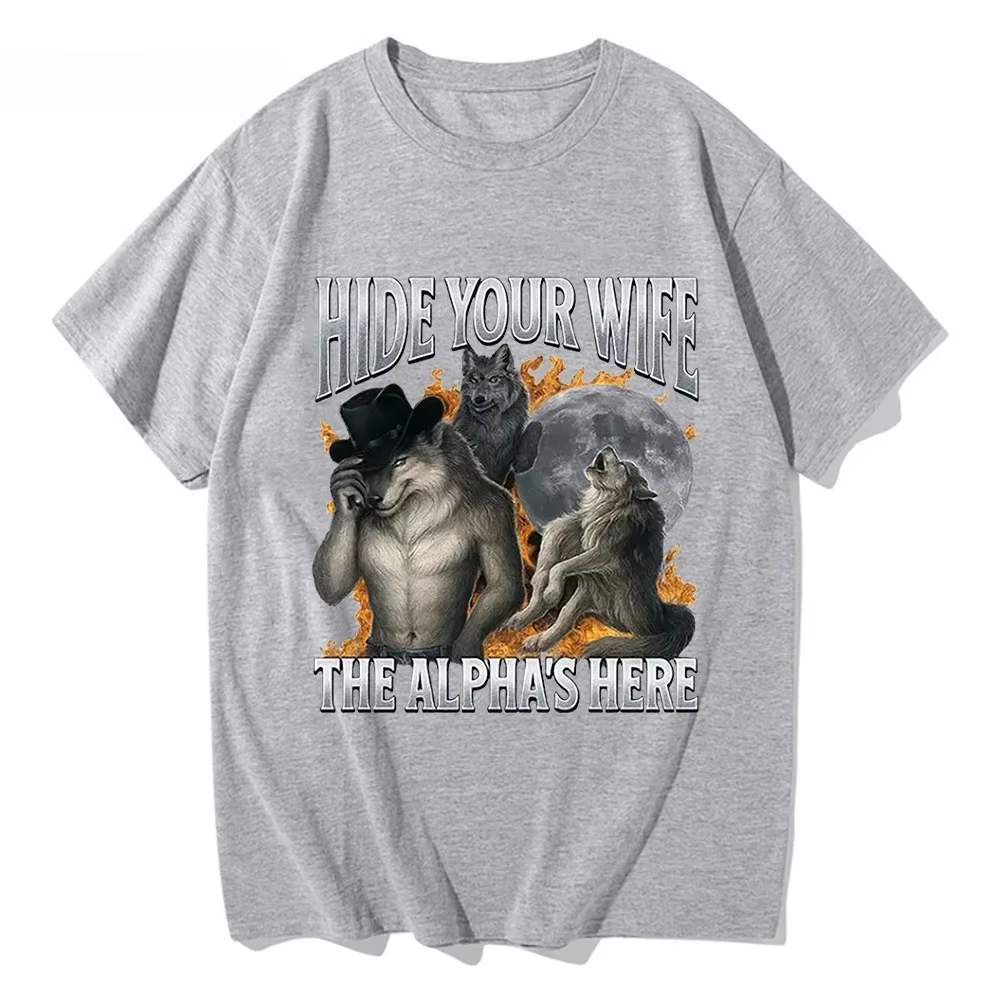 Cachez votre femme, l'alpha-lichien est en route ! T-shirt drôle avec motif de loup-garou