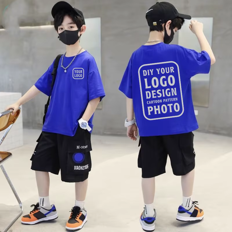 T-shirt à manches courtes en coton confortable pour garçon et fille